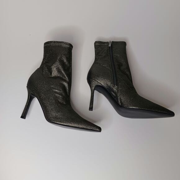 Marc Fisher Kellen Heeled Bootie, Pewter Glitter, Size  8M - Picture 1 of 10